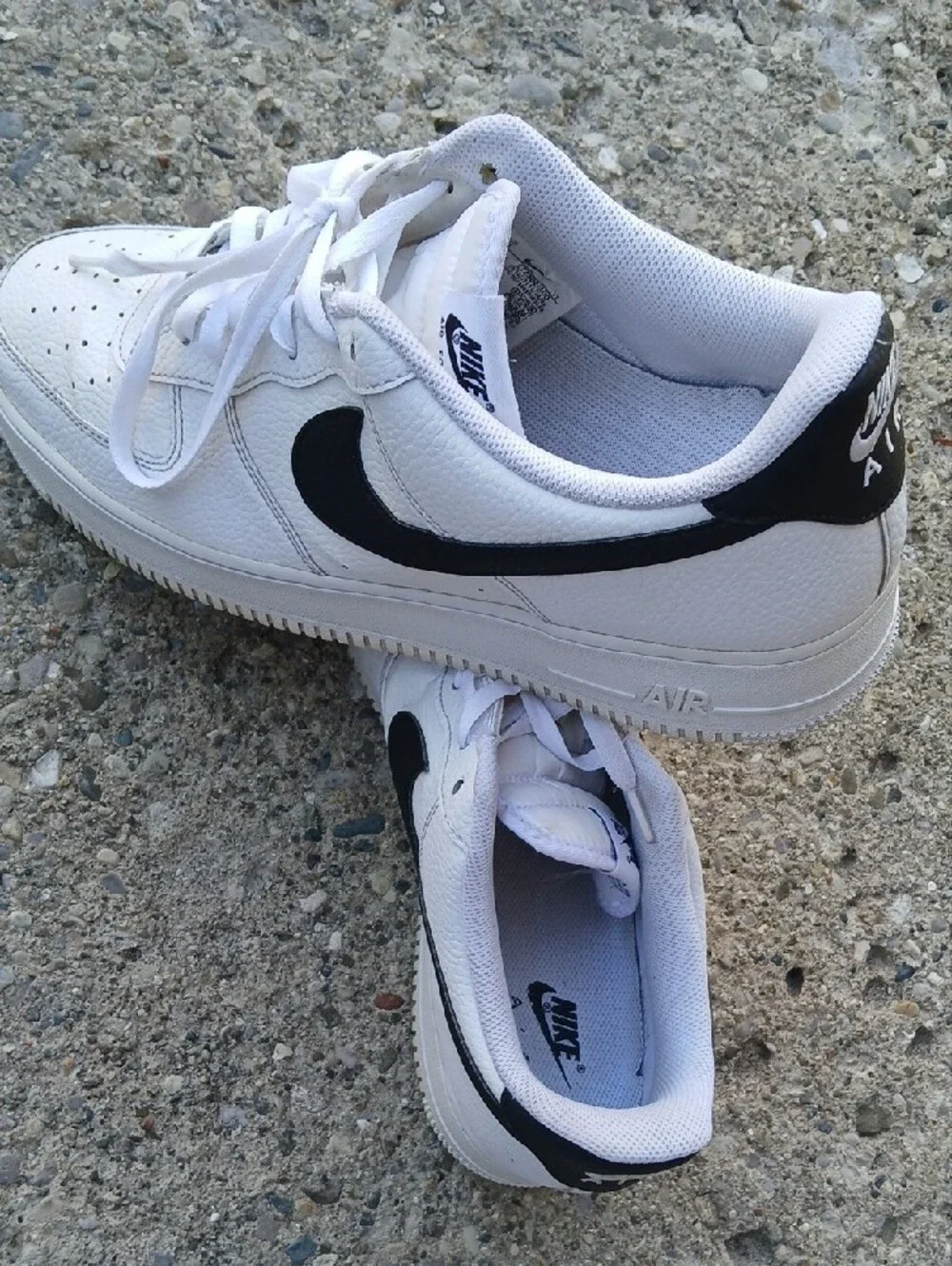 Size 14 Nike Men’s White and Black Low-Top Air Force 1 Sneakers